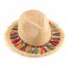 1 Pcs New Dopamine Colored Tassel for Shading Protection Small Face Display Breathable Weaving Wide Brim Grass Hat
