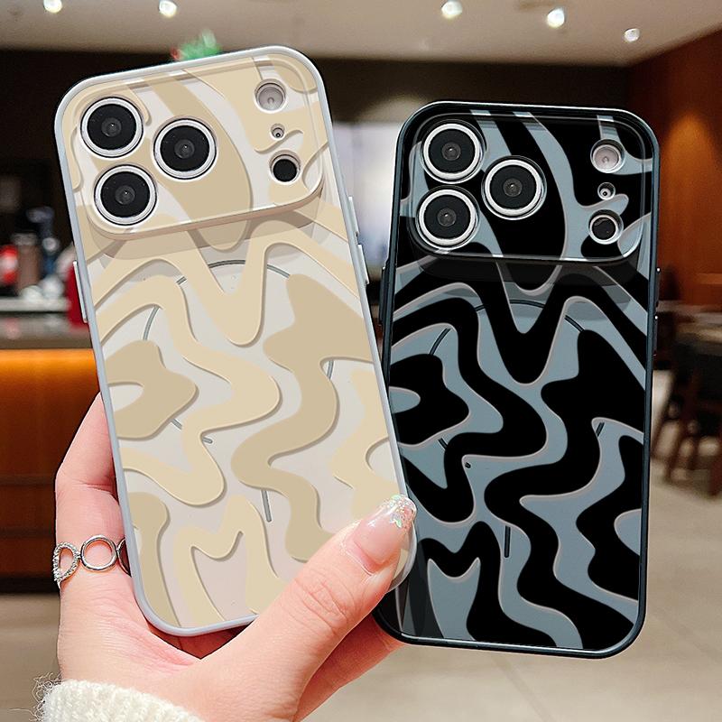 Чехол для телефона в леопардовую полоску для iPhone 17 Pro Max Funda iPhone 16 15 14 13 Pro Max Магнитный для Magsafe Гибридный Тонкий Матовый Чехол