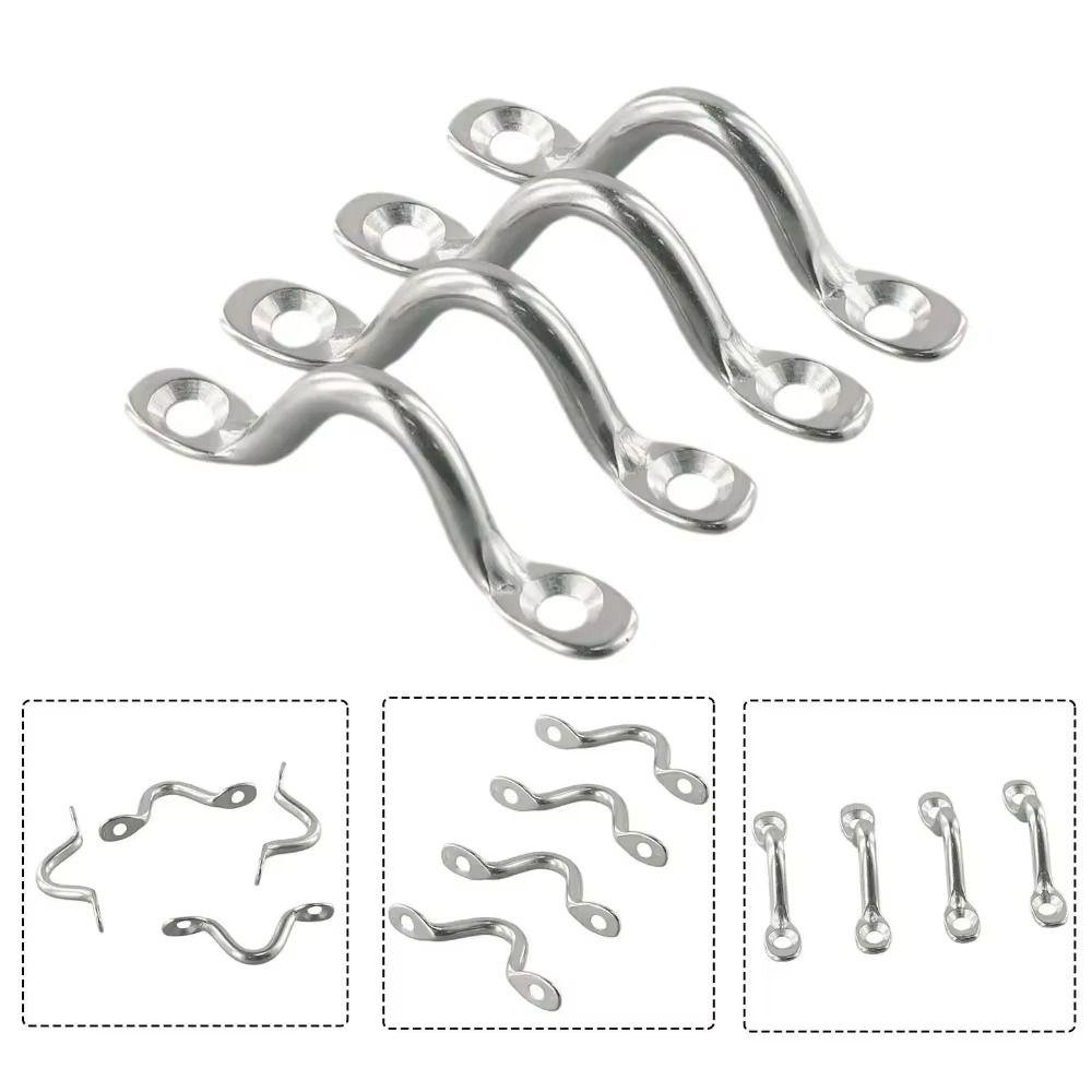 4Pcs 5/6/8mm Wire Eye Straps 316 Stainless Steel Deck Loop  Canopy Engines Accessories