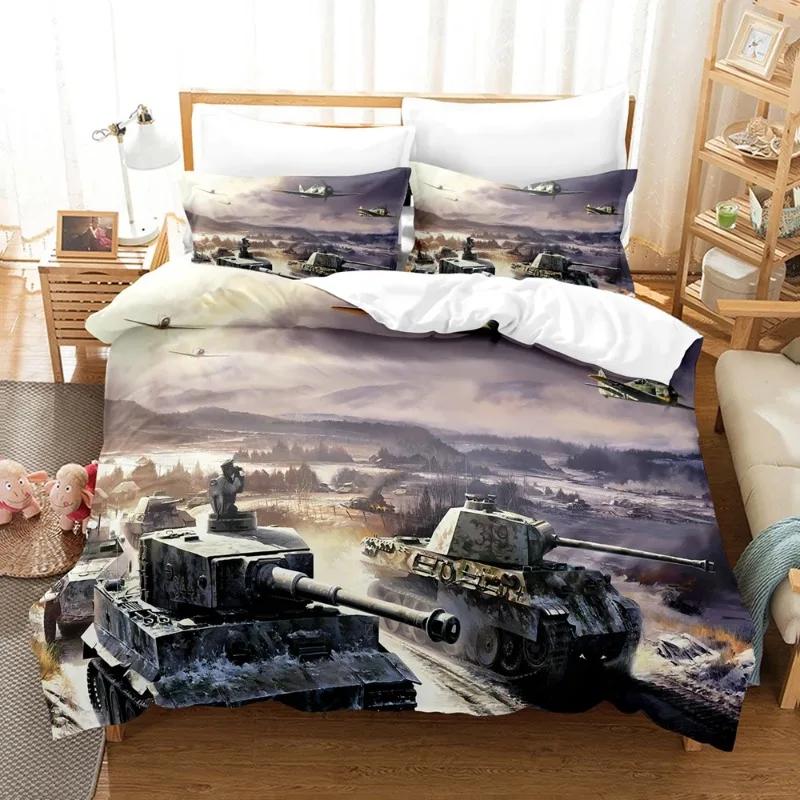 Комплекты пододеяльников с 3D-принтом «Танк в военное время» для детей, комплект для спальни размера твин, фулл, квин, кинг, домашний текстиль, Housse De Couette, комплект покрывал для кровати