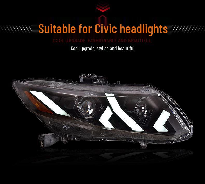 Honda Civic 9th Gen (2012-2015) LED Headlight Assembly: Dynamic DRL & Sequential Turn Signals