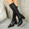 Fashion Pointed Toe Women High Boots Fashion Side Zippers Long Booties Ladies Elegant Party High Heel Shoes Winter Women's Footwear