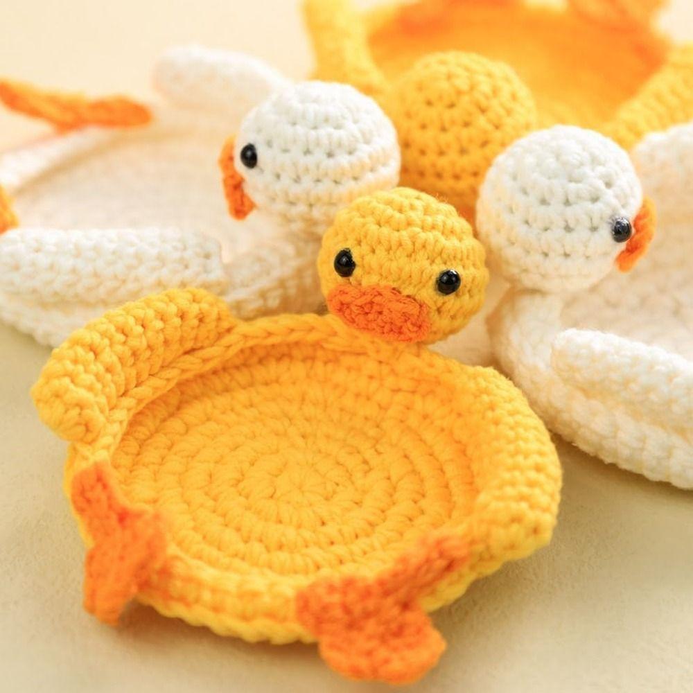 Heat-resistant Duck Crochet Coasters Table Protection Turtle Shaped Drinks Placemat Tabletop