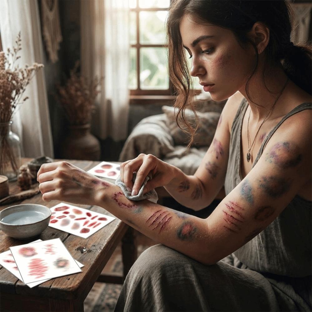 4Sheets Realistic Halloween Temporary Tattoos Waterproof Fake Tattoo  Party