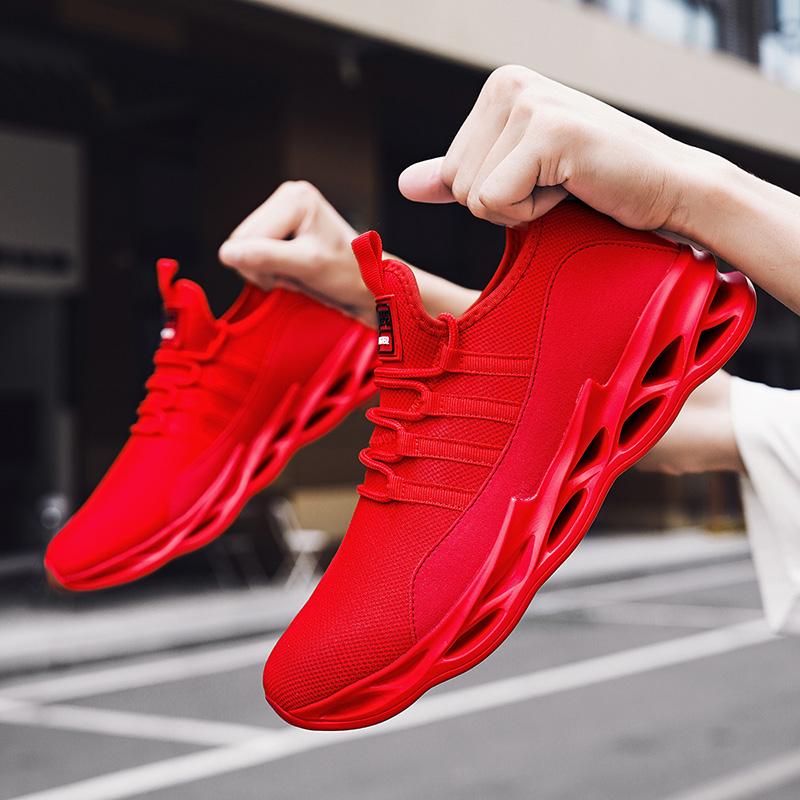 Мужская большая размерная летная и дышащая сетчатая поверхность, ультралегкая, удобная мужская спортивная обувь для фитнеса и бега