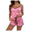 Printed Pyjama Sets For Women Soft Two Piece Loungewear Sets Sleeveless Tops Shorts Matching Pyjamas Nightwear