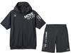 Move Sport Солнцезащитный трикотажный короткий рукав, штаны, комплект из верха и низа, солнцезащитный крем TAIKYU Alphabet BK01xBK01, черный [Move Sports] с капюшоном/половина