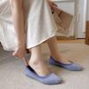 Модная весенне-летняя обувь Женская обувь на плоской подошве с острым носком Туфли из ткани Повседневная обувь Балетки без застежек Мягкие удобные A4658