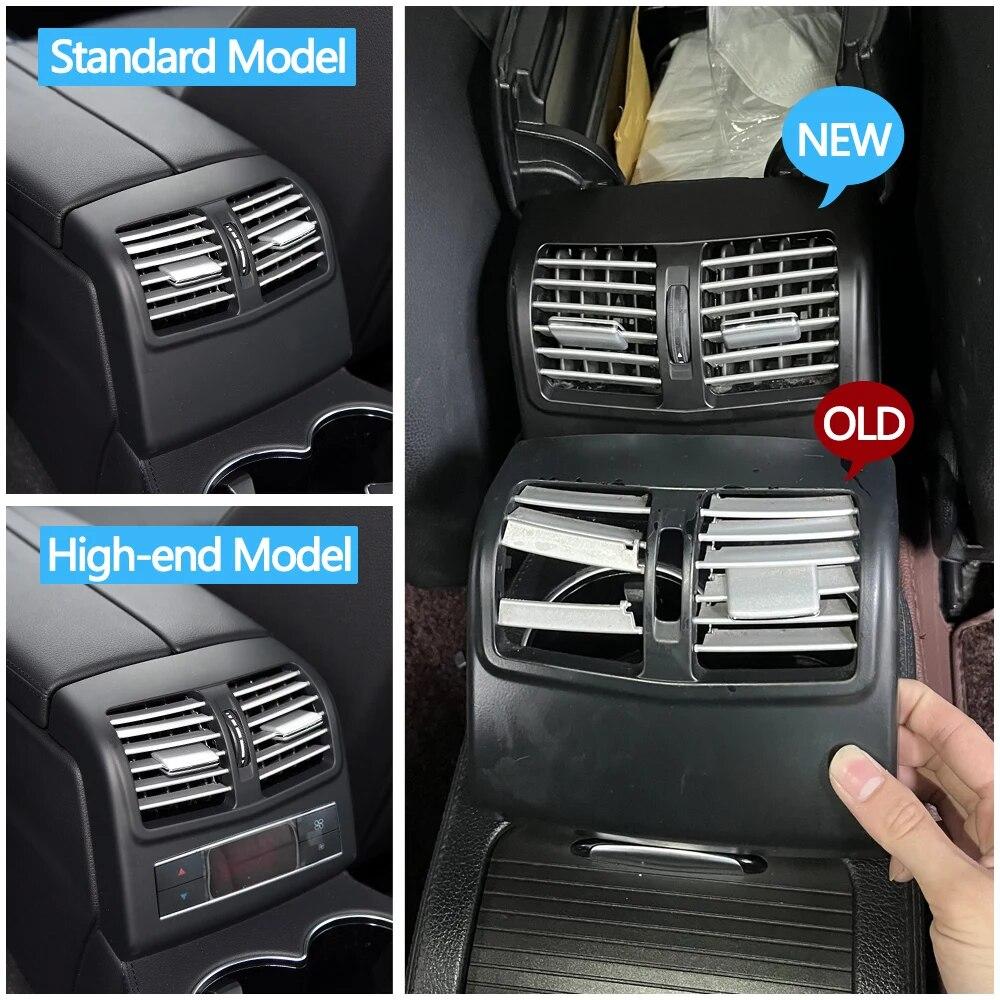 Rear Console Fresh Air Conditioner Chrome Vent Grille Outlet Cover For Mercedes Benz W212 E Class E260 E300 E320 2012-2015
