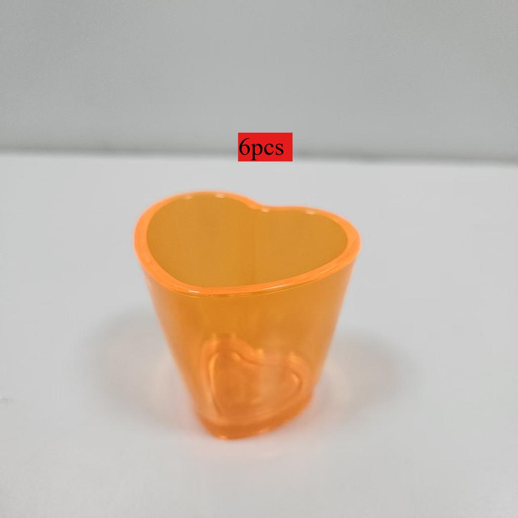 6pcs Creative Heart-shaped Mini Cocktail Glasses With Cute Personalized Designs Rainbow-colored Spirits Couple Glasses Valentine