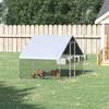 Garden Chicken Coop for 12-18 Chickens with Galvanized Frame and Waterproof Cover, 3x2x2 m, Silver
