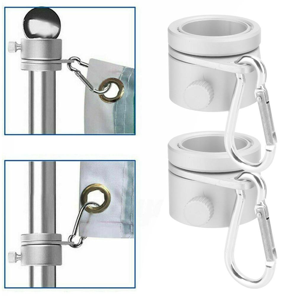 2Pcs Metal Flagpole Ring Rotating Rotating Ring Stable Flag Ring Home Use
