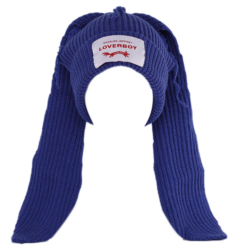 Crochet Knitted Hat Skullies Beanie Long Ear Hat Cute Bunny Hat Rabbit Ears Hat Women Autumn Winter Warm Funny Hat