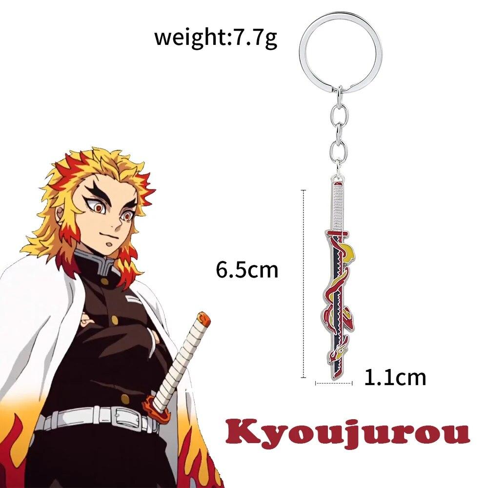 Убийца демонов: Металлический набор брелоков Kimetsu no Yaiba - 15 стилей с Ренгоку, Гию и Шинобу