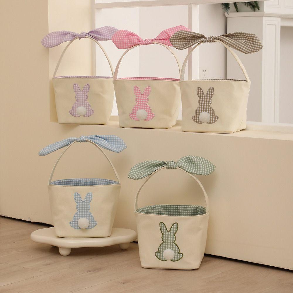 Large capacity Rabbit Basket With handle Easter Egg Basket Easter Bunny Basket Easter decorations