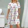 Женское повседневное платье Летние платья с принтом кролика Love для женщин с круглым вырезом и коротким рукавом Платье размера плюс