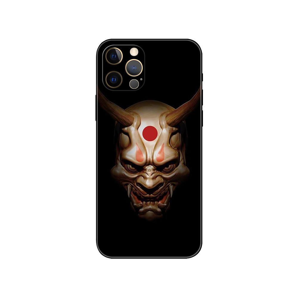 Японский чехол для телефона Oni Hannya Demon Mask для iPhone 2020se 6 6s 7 8 plus x 10 XR XS 11 12 13 mini pro MAX, черная задняя крышка из ТПУ
