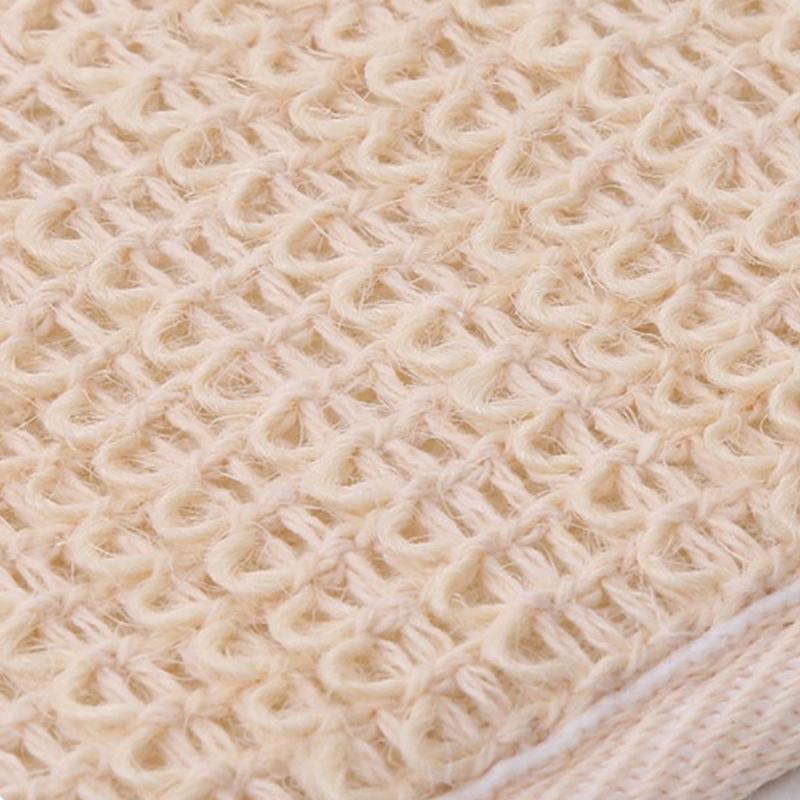 Натуральная хлопково-льняная люфа для спины - Отшелушивающая щетка для ванны