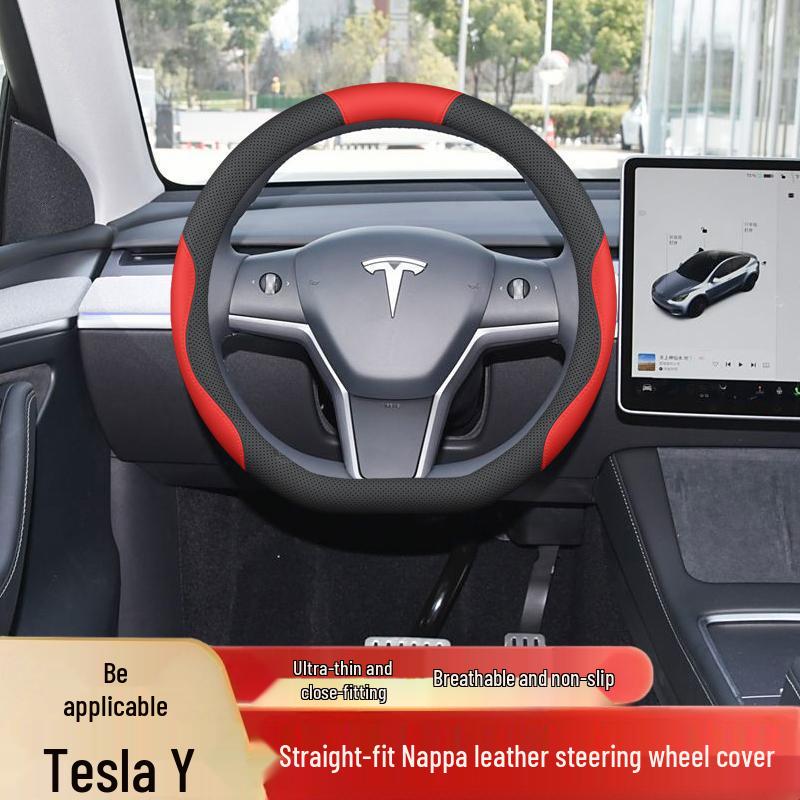 Tesla Model 3 Steering Wheel Cover: Non-slip, Odorless, No-Sew, 25 Models Compatibility, Interior Modification