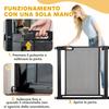 Push-Dog Gate with Automatic Closure, Steel and ABS, 75-82x76 cm, Black