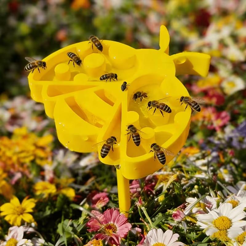 3D-printed Bee Water Station with Stick Eco-friendly Beekeeping Insect Cup for Yard Use