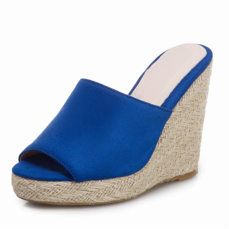 Модные женские тапочки на толстой платформе, туфли на танкетке, летние босоножки с открытым носком, туфли на высоком каблуке, женские, большого размера