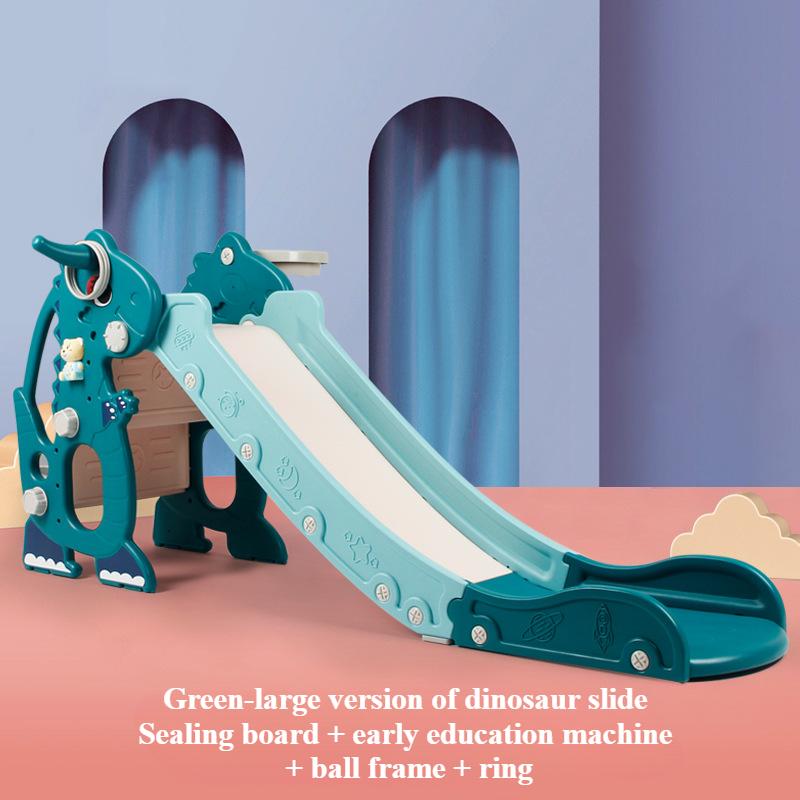 Unicorn Kids Folding Slide Outdoor Playground Climber Playset with Music Closed Pedal Basketball Hoop & Ring Game for Boys Girls