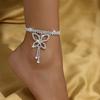 Сексуальные аксессуары Браслет на щиколотку Новый бриллиантовый браслет-бабочка, Персонализированный пляжный браслет-цепочка с кристаллами и бахромой