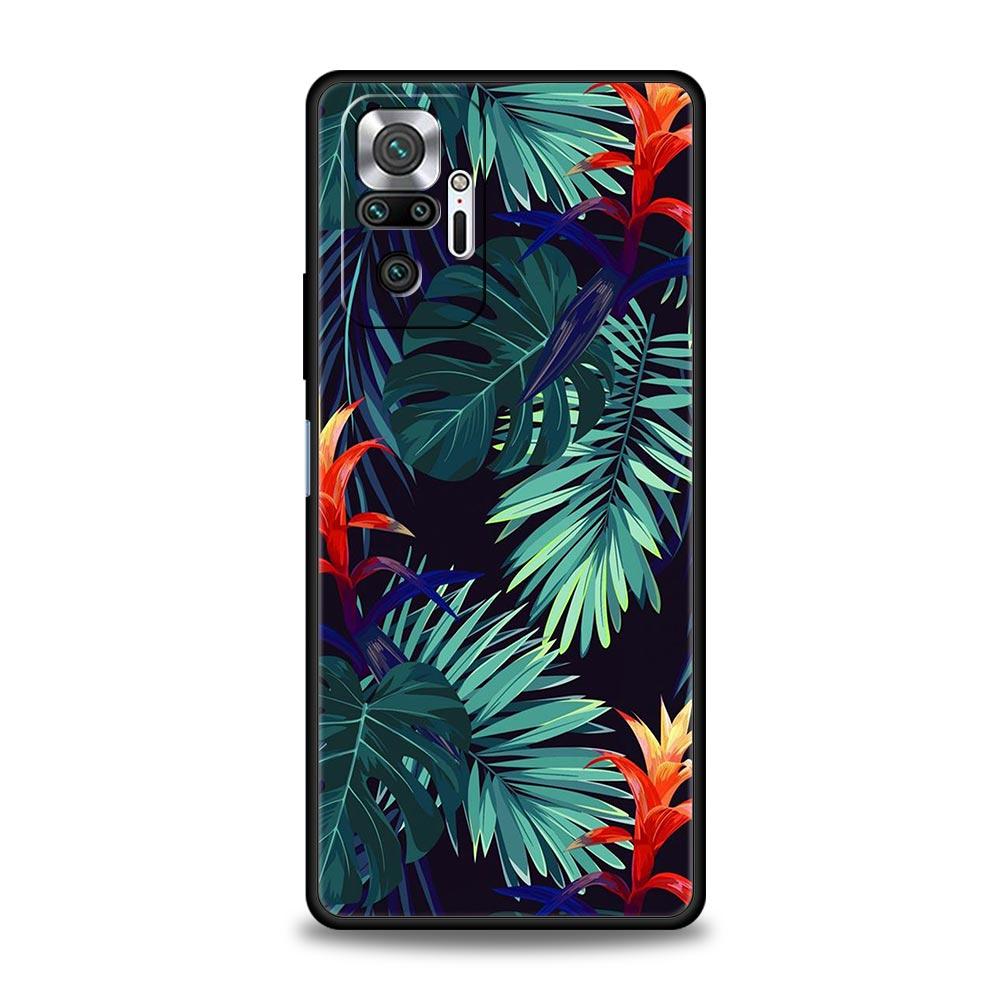 Vintage Banana Leaf Flower Phone Case For Xiaomi Redmi Note 13 12 5G 11 10 Pro Plus 4G 9S 9 8 7 9T 13C 10C 9C 9A Silicone Cover