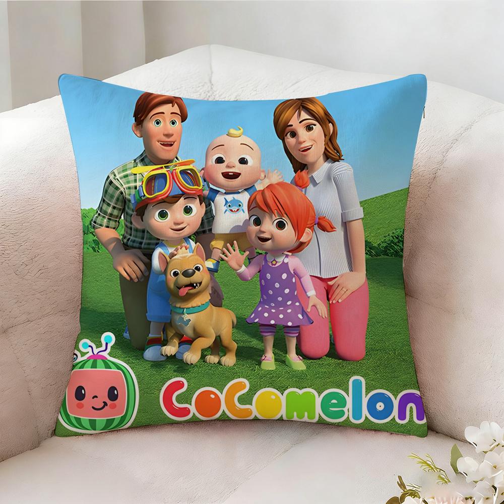 Чехол на подушку C-cocomelon Мультяшный, Двусторонний с принтом, Подушка для дивана, Подушка для изголовья кровати
