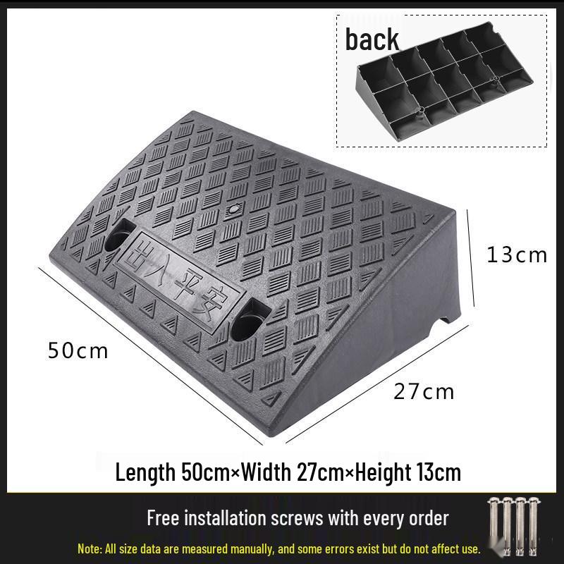 Car Curb Ramp: Plastic Step Pad for Sill, Edge, or Slope, Ideal for Uphill Climbing and Speed Bump Triangle Pad