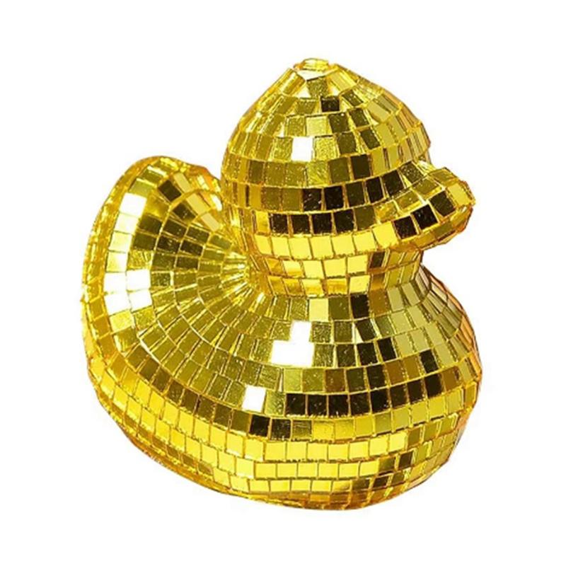 ABBY-Duck Figurines Decor Animal Sculptures Statues Duck Statues Decor With Mirror Desk Decor Table Decor
