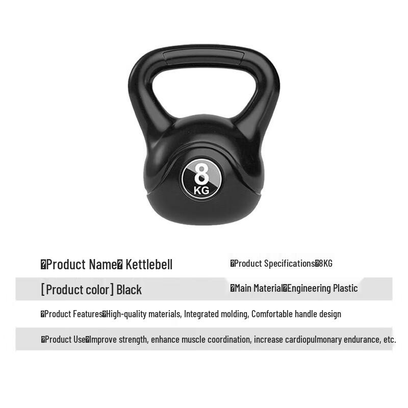 8KG Rubber Coated Kettlebell