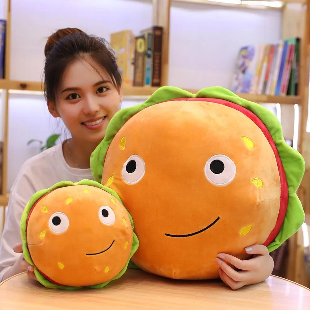 Cute Cartoon Plush Hamburger Ice Cream French Fries Toy Stuffed Food Popcorn Cake Pizza Pillow Cushion Kids Toys Birthday Gift