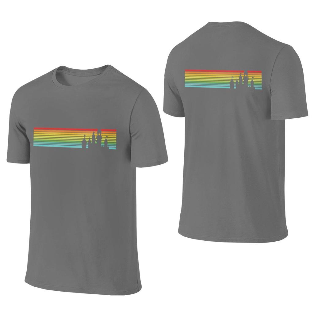 Retro Castle Stripes Crew Neck Reversible Tshirt Commuting Casual Thin For Summer Tee