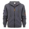Spring and Autumn Men's Sweater Hoodie Zipper Arm Pocket Cardigan Men's Sports Large Size Casual Jacket