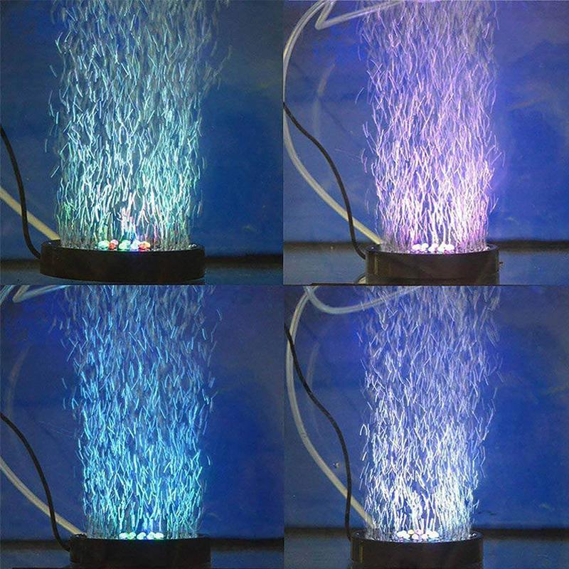 Светодиодный аквариумный воздушный пузырьковый светильник, воздушный пузырьковый каменный диск для аквариума, изготовление кислородного освещения, изменение цвета