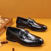 2025 прямые продажи кожаная модная повседневная ленивая обувь на одной педали бини лоферы повседневная мужская кожаная обувь