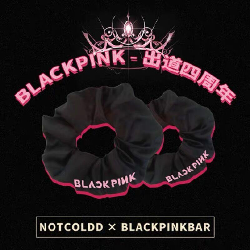 ЧЕРНО-РОЗОВЫЙ ободок для волос в честь четвертой годовщины BP, веревка для волос в том же стиле, сувенирные аксессуары для волос с корейскими звездами