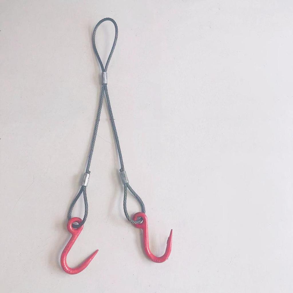 Двухветвевой строп из плетеного стального каната с крюками для такелажа при обслуживании кранов