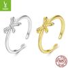 S925 Sterling Silver Bow Plain Ring, Gentle Lady Temperament Open Ring Jewelry