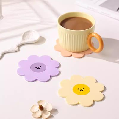 Подставка под подставку под приборы в виде подсолнуха, противоскользящая и термостойкая силиконовая подставка под чашку, подставка под кофе, набор кухонной посуды для дома