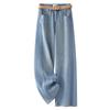 Women's Light Blue Wide-Leg Jeans - 2025 Spring Hot Style, Slimming Loose Fit for Pear-Shaped Bodies
