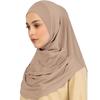 New Ready To Go Wear Instant Hijab for Women Solid Color Hemp Headscarf Neck Cover Sports Hijabs Pinless Islam Shawls and Wraps
