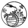 30CM Round Wall Decor Wine Bottle Grape Leaf Sculpture Iron Art Hollow Decoration for Home Bar