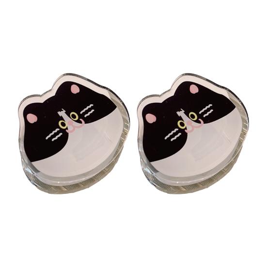 2Pcs Double-Sided Binder Clip Cartoon Cat And Dog Note Holder Clips