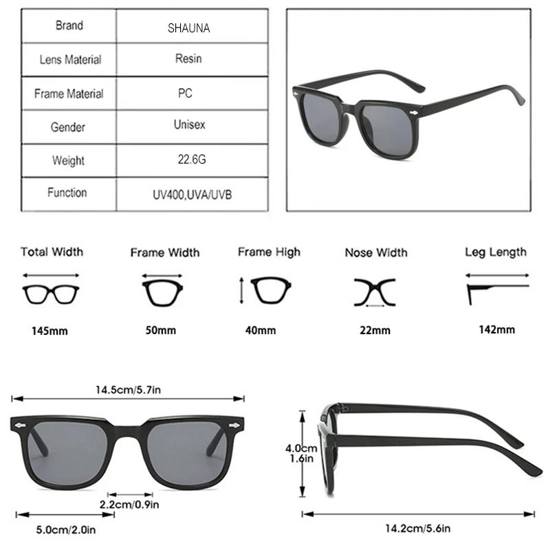SHAUNA новые квадратные заклепки мужские солнцезащитные очки модные градиентные оттенки UV400 ретро женские панк-леопардовые солнцезащитные очки