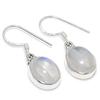 Серьги из стерлингового серебра 925 пробы с натуральным радужным лунным камнем 1,25 дюйма K2u45