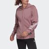 Adidas Женская куртка Essential с капюшоном на молнии с тремя полосками, фиолетовая HE1659