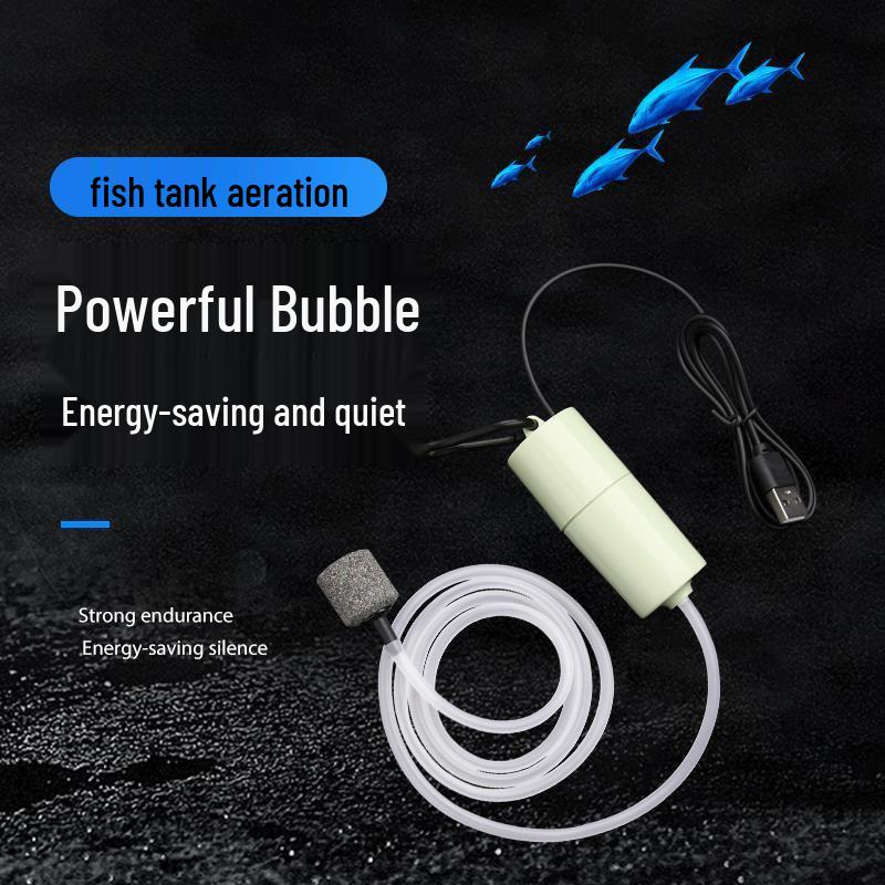 USB Rechargeable Silent Submersible Fish Tank Aerator Pump for Outdoor and Indoor Use